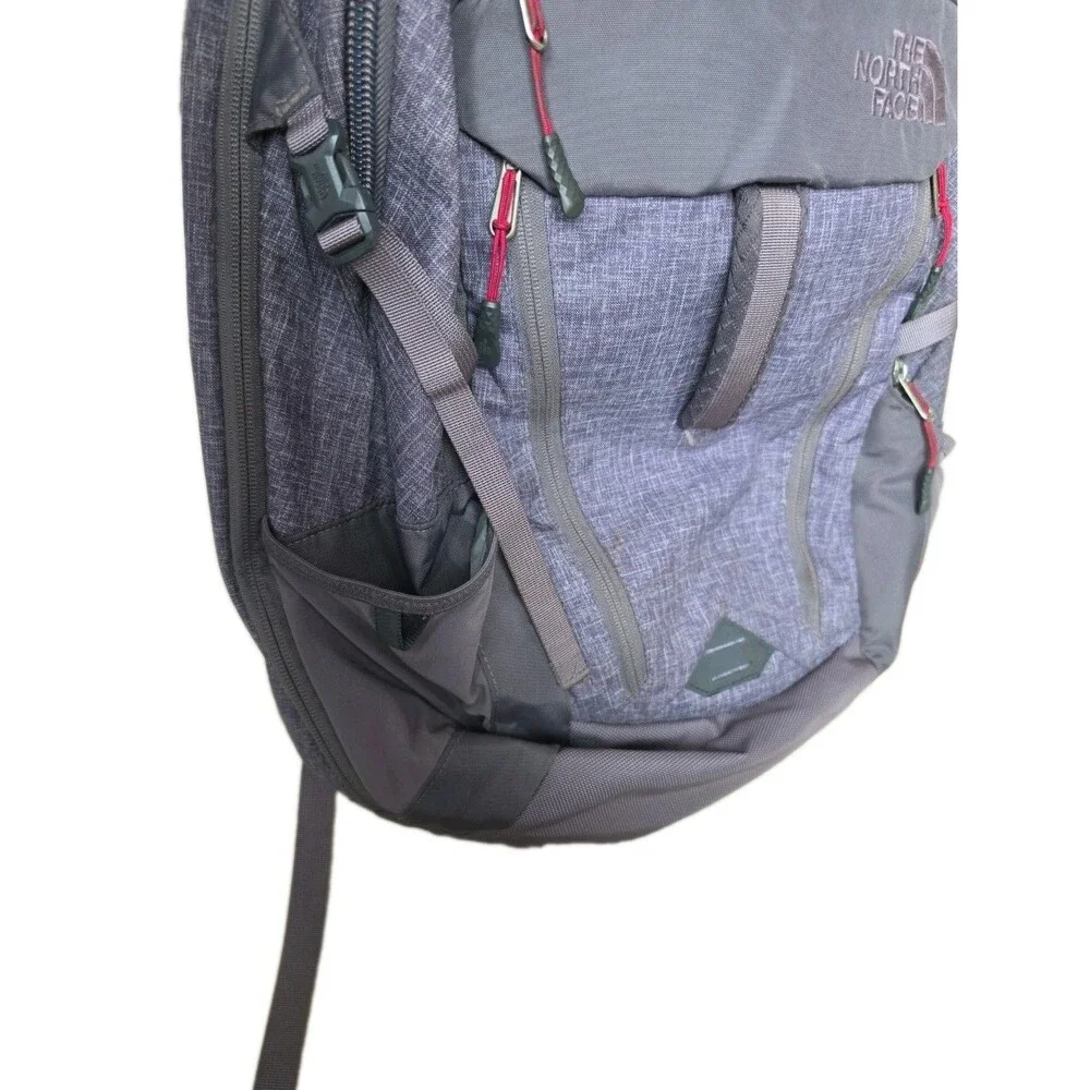 North Face Surge Laptop Backpack Rabbit Grey Heather/Cerise